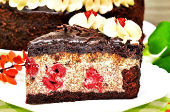 Постный торт-суфле вишневое удовольствие + шоколадная постная глазурь - пошаговый рецепт с фото