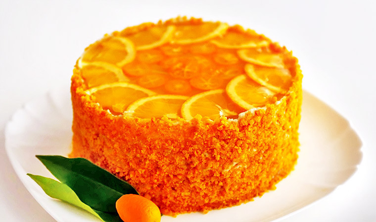 Постный апельсиново-ореховый торт