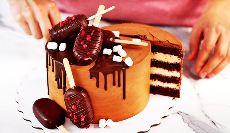 Шоколадный торт с заварным кремом «Эскимо»