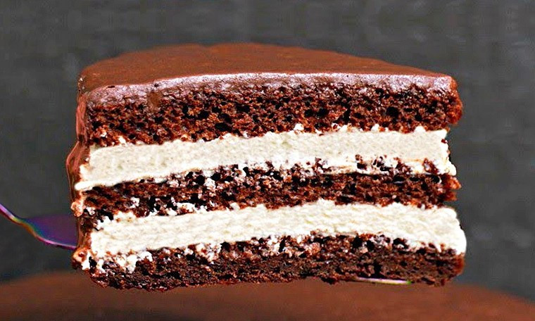 Шоколадный торт со сметанным кремом (без выпечки)