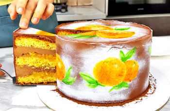 Апельсиновый торт с шоколадным муссом