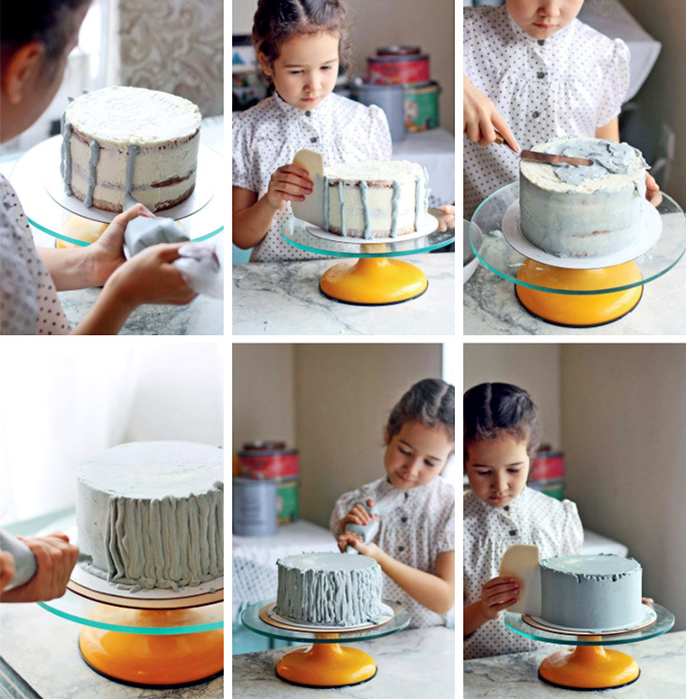 Выравнивание и украшение торта кремом чиз